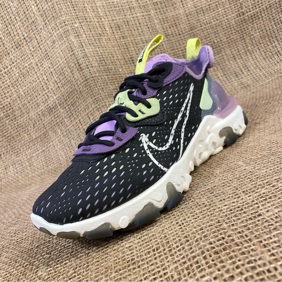 Nike Shoes - Nike Running Shoes React Vision Black Gravity Purple White Size 6